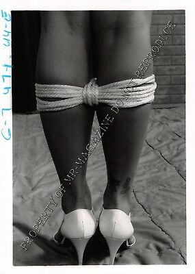 Adult Vintage B&W Photo 5x7 HOM Bondage Beautiful Asian Bound with Rope 68HY