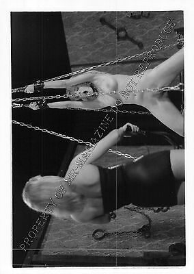 Adult 1990s B&W Photo 5x7 Bondage Beautiful Blonde Lesbian Bound & Whipped 18PL