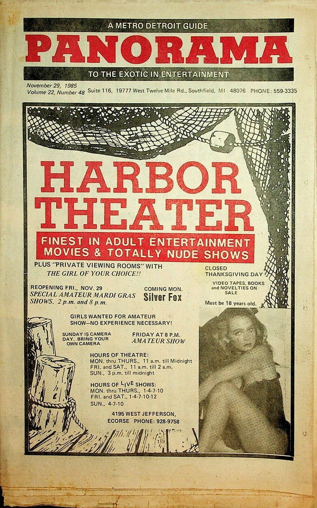 Panorama Metro Detroit Exotic Guide Farrah Fawcet November 29,1985 022020lm-ep