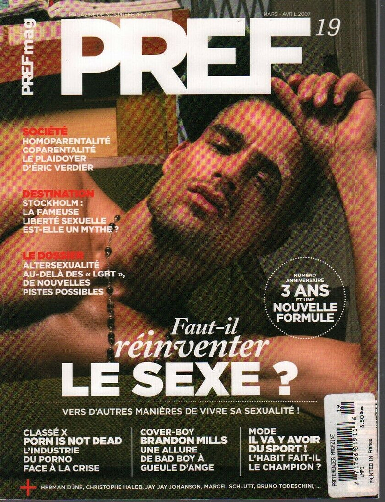Pref Mag Rare French Gay Interest Mar-Apr 2007 Brandon Mills 030620AME