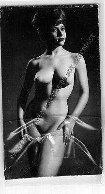 Adult Vintage B&W Photo 3.5x5.5 Beautiful Pin Up Model Posing Nude Sexy 119HT