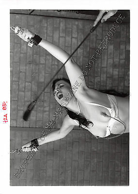 Adult 1990s B&W Photo 5x7 Bondage Beautiful Brunette Bound and Whipped 225PE