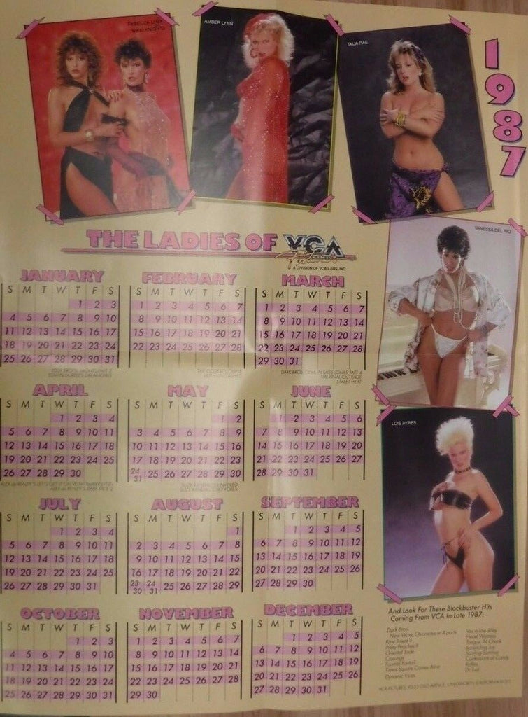 Amber Lynn Taija Ladies of VCA Pictures 1987 18"x23" Poster Calendar 062917DBEP