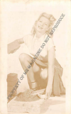 Adult Vintage B&W Photo 2.5x4 Beautiful Blonde Undressing Strip Tease 134HV