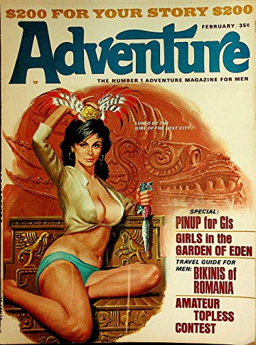 Adventure Vintage Magazine Pinup For GIs / Girls In The Garden Of Eden February 1967
