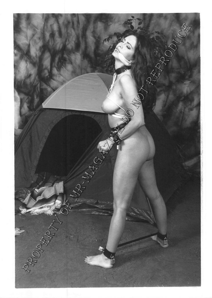 Adult Vintage B&W Photo 5x7 Bondage Sexy Brunette Tied Up Naked Dominated 101FP