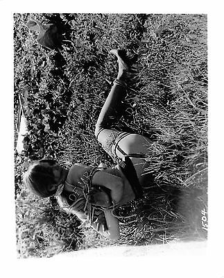 Vintage Adult B&W Photo 4x5 Bondage Beautiful Blonde Tied Up Bound Outside 15MD