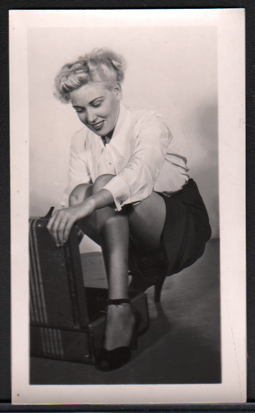 Vintage B&W Pinup Risque Photo 2.5"x4" Sexy Woman Cheesecake AC67