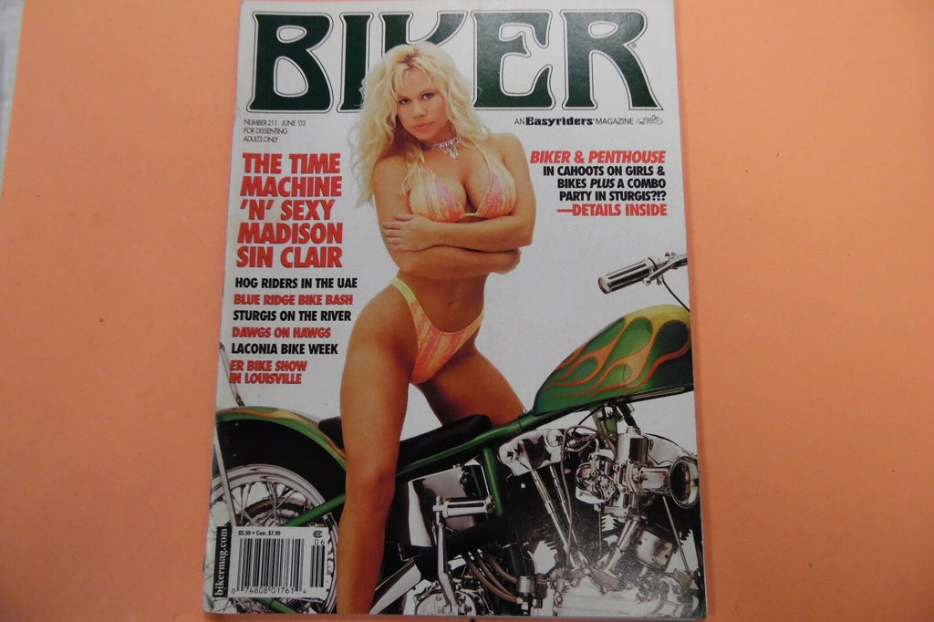 Biker Magazine Sexy Madison Sin Clair June 2003 CLEARANCE 110816lm-ep