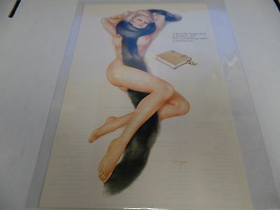 Playboy Magazine Vargas Girl Erotic Art Print 8x11" Blonde Nude with Fur 18V