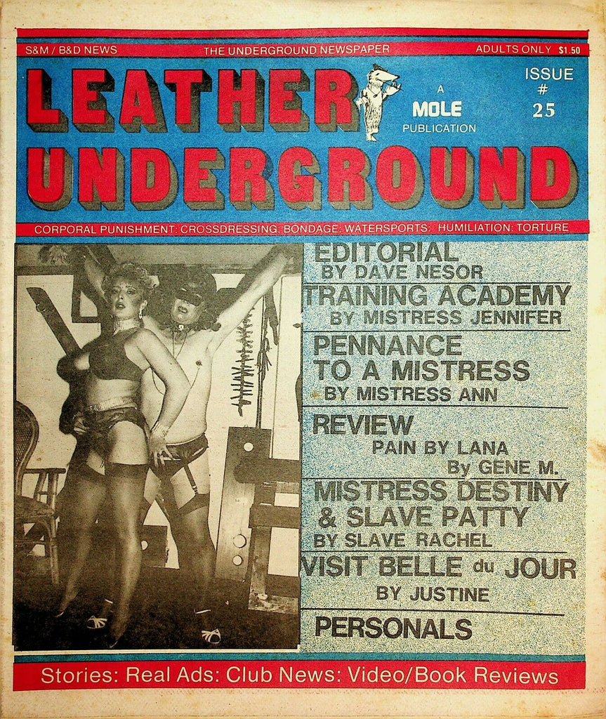 Leather Undergound Newspaper Mistress Destiny #25 1980's 022020lm-ep