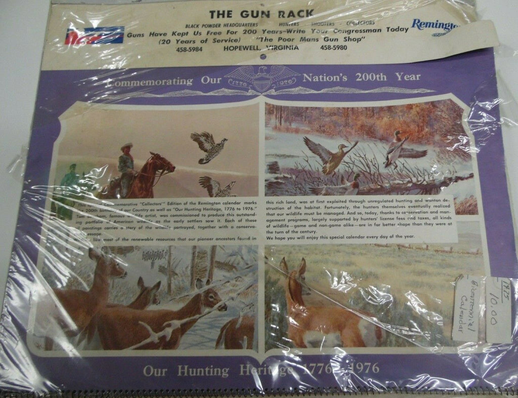 The Gun Rack 1975 Bicentenial Advertiseing Calendar 12" x 14" 022219lm-ep
