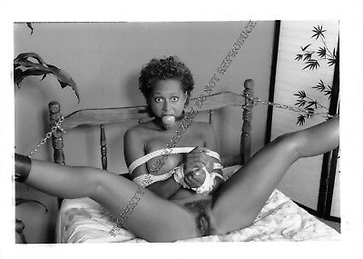 Adult Vintage B&W Photo 5x7 HOM Bondage Tan Brunette Bound & Dominated 53HZ
