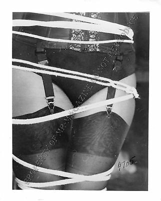 Adult Photo Vintage B&W 4x5 Bondage Beautiful Brunette Bound Dominated 15XU