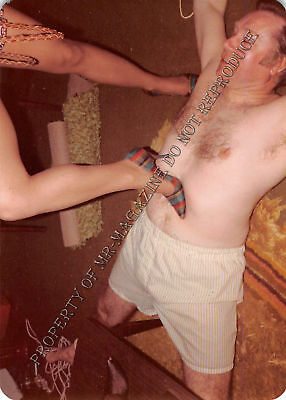 Adult 1970s Photo 3.5x5 Foot Fetish Man Stepped on High Heels Dominatrix 175HS