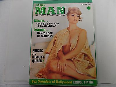 Modern Man Busty Adult Magazine Errol Flynn September 1966 vg 021516lm-ep