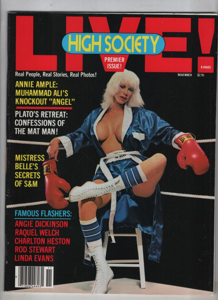 Live! High Society Magazine Premier Issue Annie Ample Angie Dickinson Raquel Welch November 1981 042522RP
