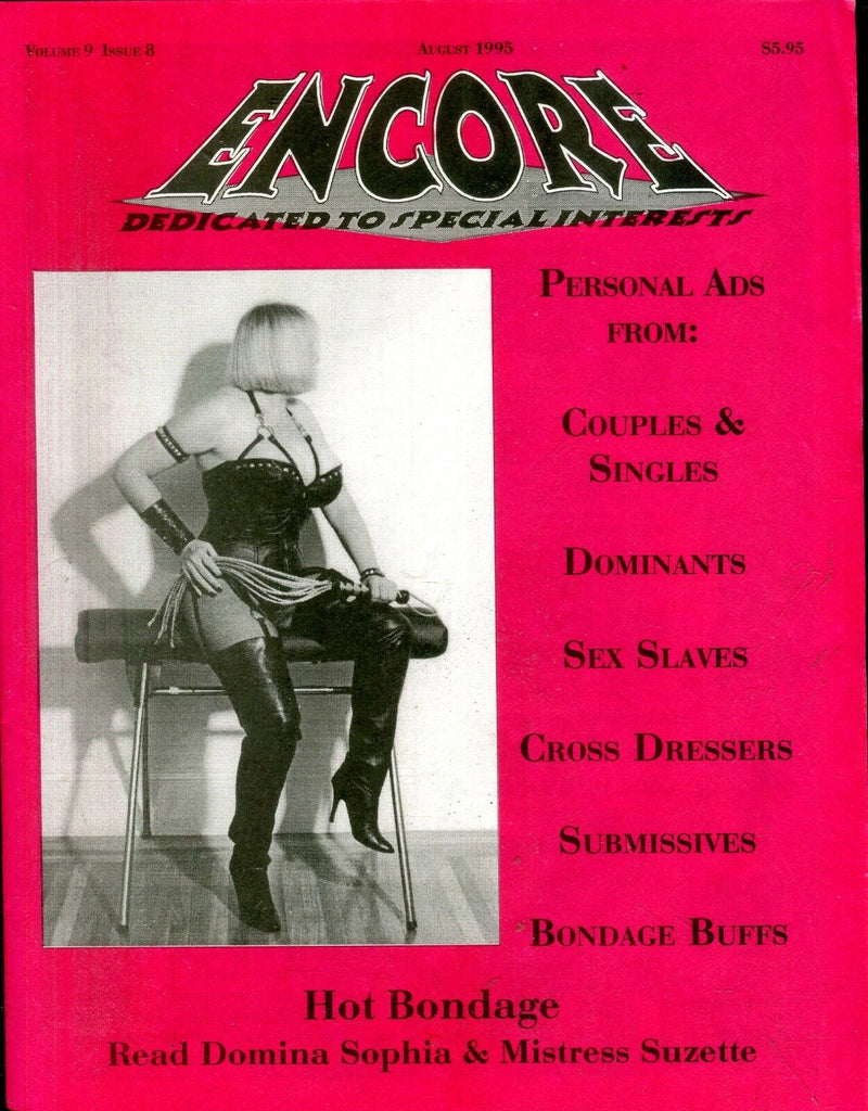 Encore Fetish Contacts Magazine Domina Sophia August 1995 112618lm-ep