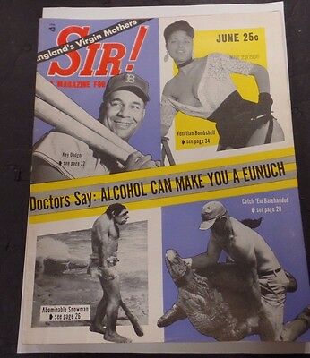 Sir! Adult Magazine Roy Campanella June 1956 ex 010216lm-ep