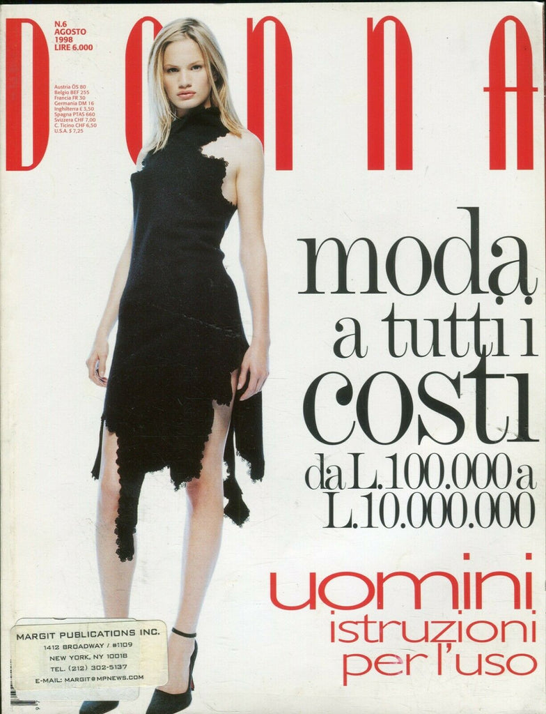 Donna Donna Italian International Adult Fashion Moda August 1998 092319lm-ep - Used