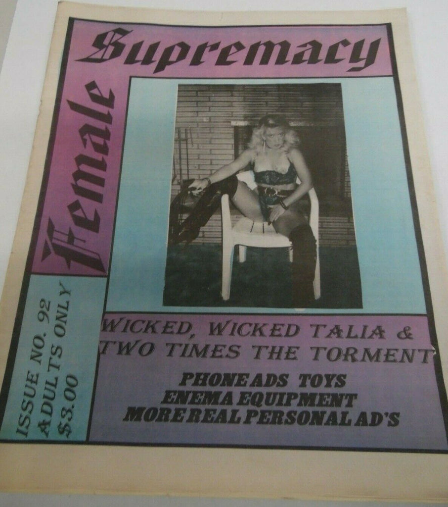 Female Supremacy Newspaper Wicked, Wicked Talia #92 1990's 122119lm-ep2