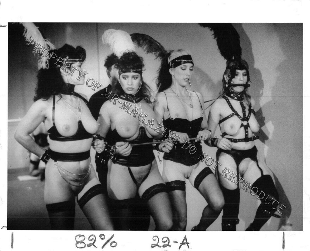 Adult B&W Photo 8X10 HOM Bondage Busty Women Lined Up Paraded Bound Fetish 20FR
