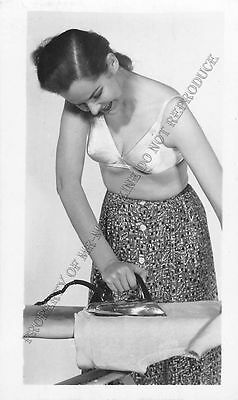 Adult B&W Photo 1940s/50s 2.5x4 Beautiful Brunette Seductive in Lingerie 132MH