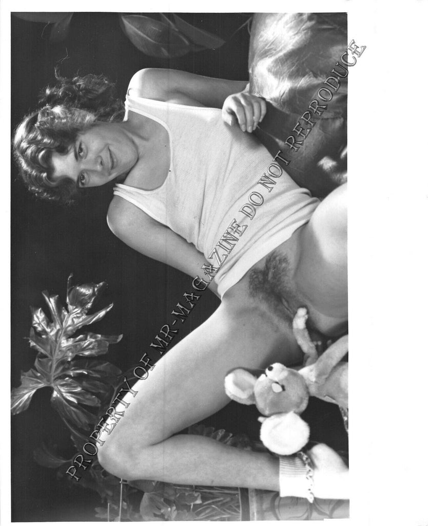 Adult B&W Photo 8X10 Petite Woman Spreading Hairy Tight Pussy Wide 60FR