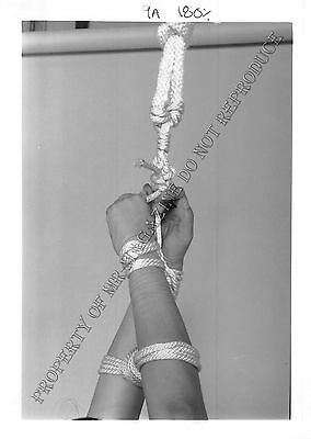 Adult 1990s B&W Photo 5x7 Bondage Beautiful Asian Woman Bound with Rope 247MM