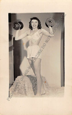 Adult B&W Photo 1940s/50s 2.5x4 Beautiful Brunette Seductive in Lingerie 159MH