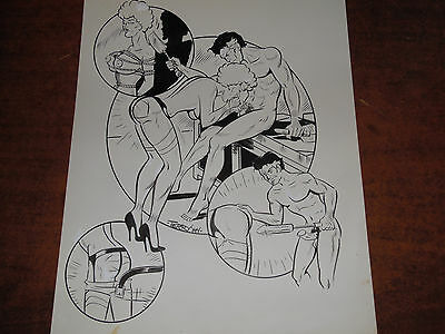 Original Adult Comic Art Chastise No.1 June 1984 by Terry 14x11" w/COA