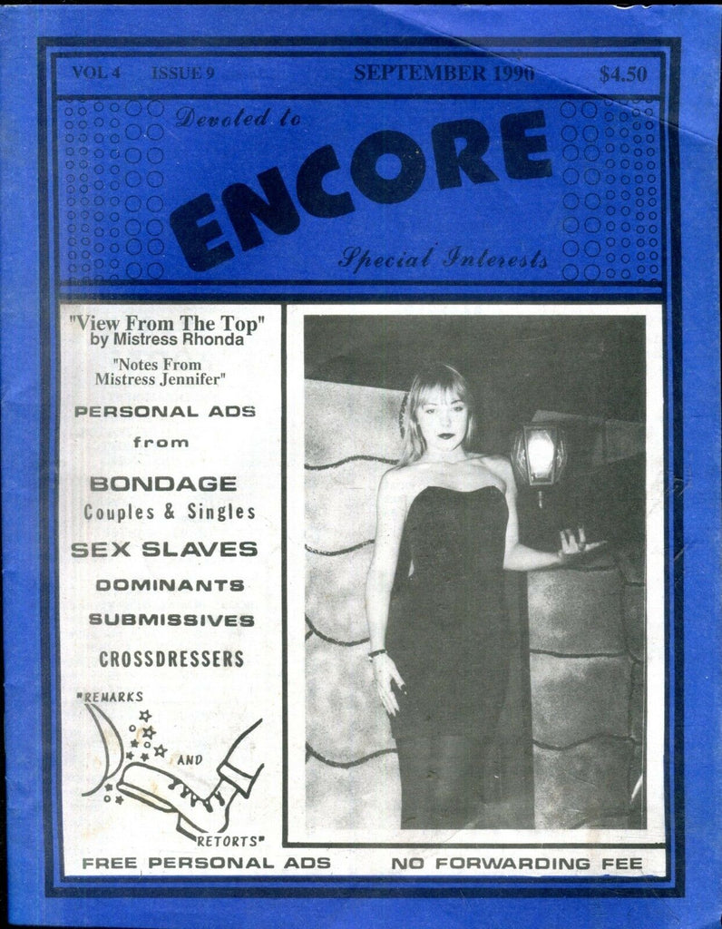Encore Fetish Contact Magazine Mistress Jennifer September 1990 112818lm-ep2