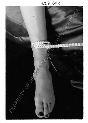 Adult Photo Vintage B&W 5x7 Bondage Beautiful Blonde Tied to Bed Dominated 48XR