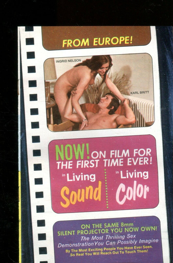 Film Reel Brochure From Europe! Ingrid Nelson/ Karl Britt 1970's 100719lm-ep
