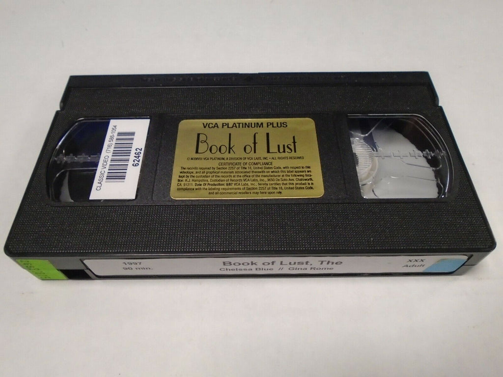 Book of Lust Chelssa Blue Gina Rome 1997 90mins Adult VHS 032219AMP2