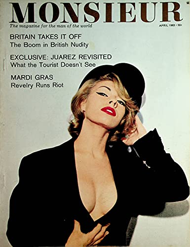 Monsieur Men's Magazine Covergirl Linda Bennett / Britain Takes It Off April 1963