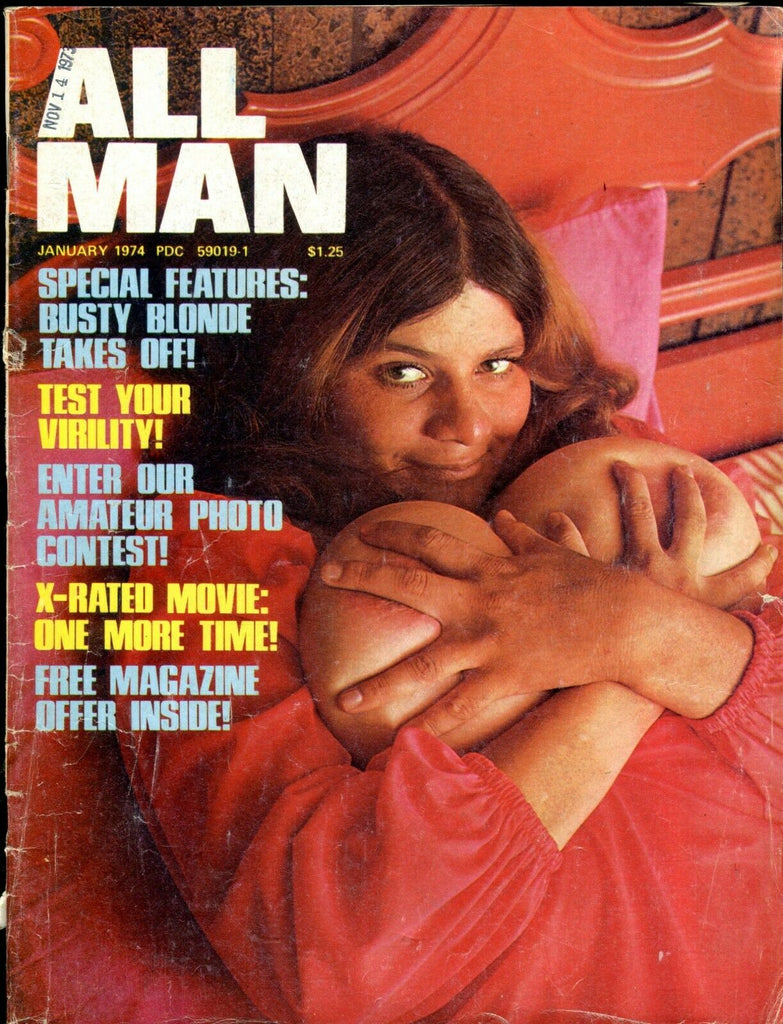All Man Magazine Mary/Busty Blonde Take Off! January 1974 062219lm-ep