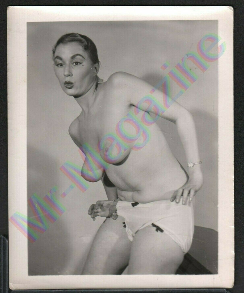 Vintage B&W Risque Pinup 4" x 5" Sexy Brunette Cheesecake BH63