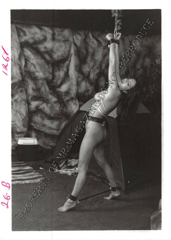 Adult Vintage B&W Photo 5x7 Bondage Sexy Brunette Tied Up Naked Dominated 108FP