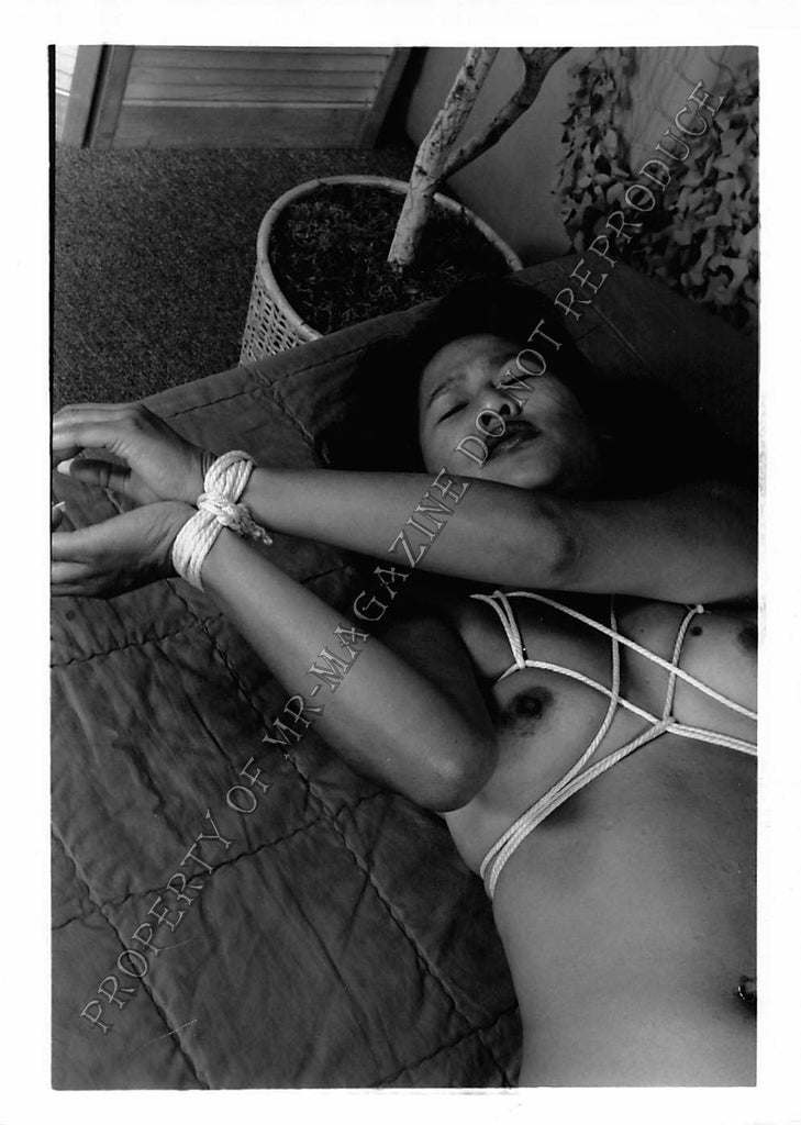 Adult Photo 1990s B&W 5x7 Bondage Asian Hands Feet and Tits Tied Up 43DJ
