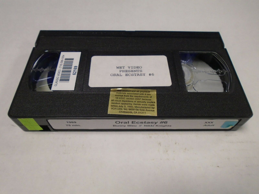 Oral Ecstasy #6 Bunny Bleu Nikki Knights 1989 75mins Adult VHS 041519AMP2