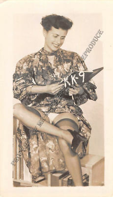 Adult Vintage B&W Photo 2.5x4 Sexy Pin Up Lesbians Undressing Strip Tease 150HR