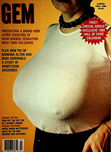 Gem Busty Men's Magazine Miss Twin Towers/ Titanic Toni w/Calendar February 1988