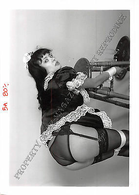 Adult 1990s B&W Photo 5x7 Bondage Beautiful Asian Maid Bound with Rope 257MM