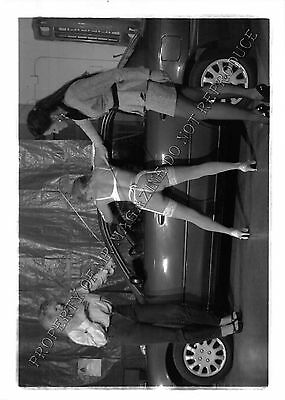 Adult 1990s B&W Photo 5x7 HOM Bondage Beautiful Lesbian Bound and Whipped 248NV
