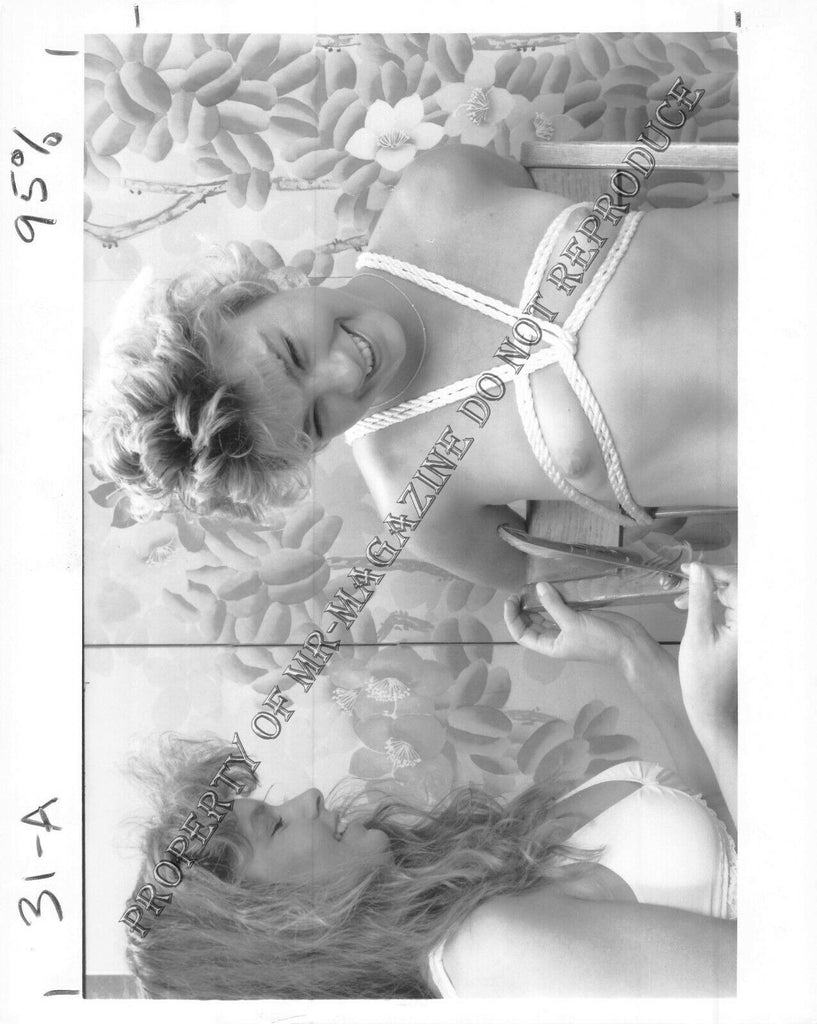 Adult Vintage 1990s Photo 8x10 Bondge Lesbian Bound Nude & Tickled Fetish 34FN