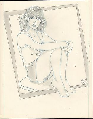 11x14" Upskirt Comic Sketch Signed B'94 060816DBEPC