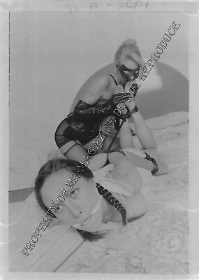 Adult Vintage B&W Photo 5x7 HOM Bondage Brunette Lesbian Bound & Dominated 3ie