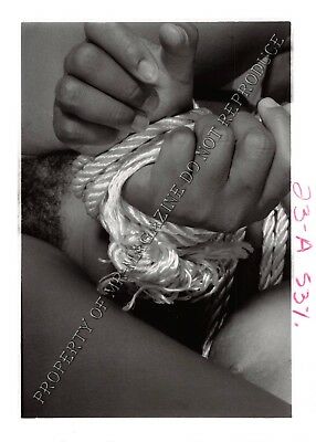 Adult Vintage B&W Photo 5x7 HOM Bondage Tan Brunette Bound & Dominated 28HZ