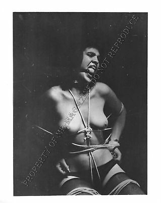 Adult Photo Vintage B&W 4x5 Bondage Beautiful Brunette Bound Dominated 191XU